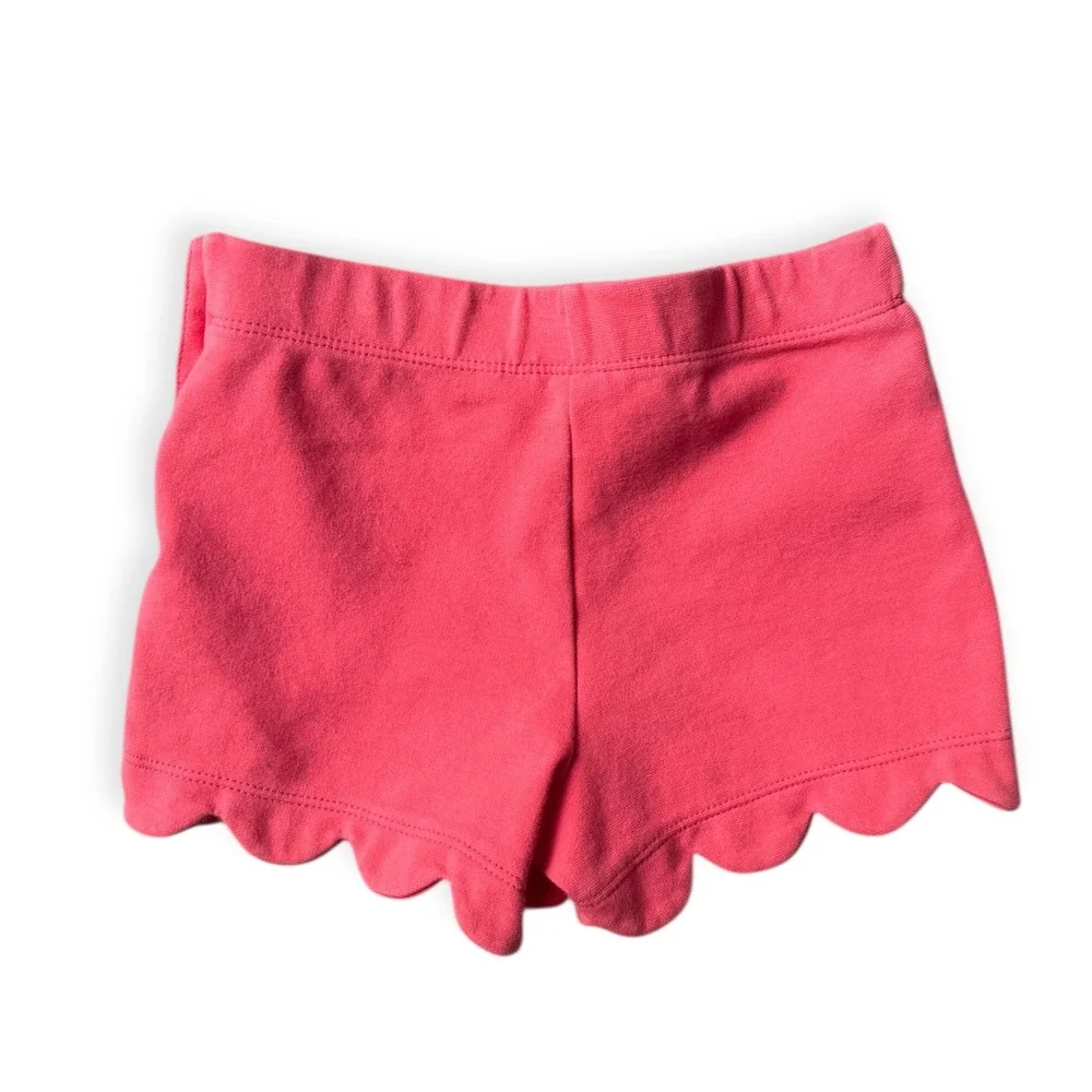 Janie and Jack Girls Size 3 Floral‎ Navy Pants and Coral Scalloped Shorts Bundle